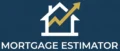 Mortgage Estimator logo - horizontal layout with house icon and Mortgage Estimator wordmark in navy blue
